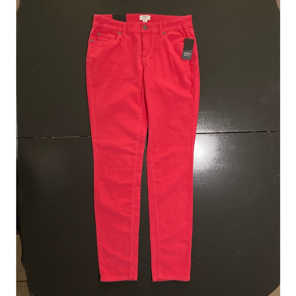 Crown & Ivy cerise pink corduroy pants, Size 4. NWT